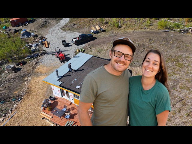 Racing the Rain to Finish Our Off Grid Cabin Roof