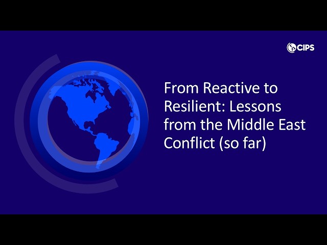 From Reactive to Resilient: Lessons from the Middle East Conflict (so far) | CIPS