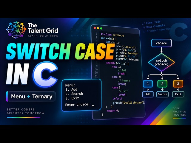 C Programming switch case, break, default & Ternary Operator | Menu Driven Program in C