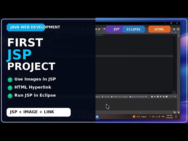 First JSP Project in Eclipse | Use Images & HTML Hyperlinks in JSP | Java Web Developmen