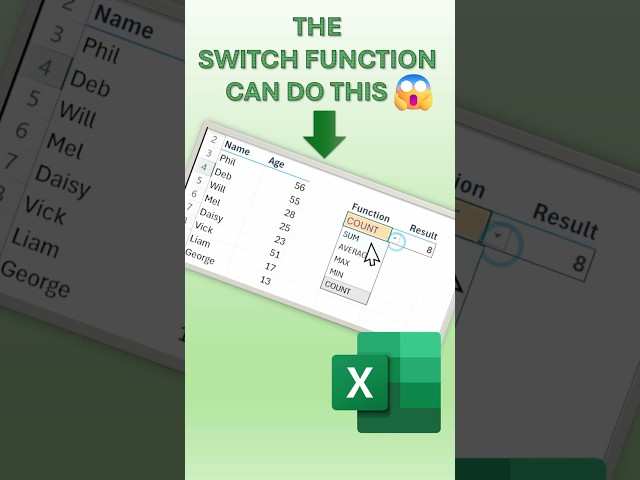 The Excel SWITCH function you must know ⚡ #ExcelTricks #Shorts