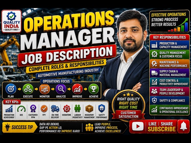 Operations Manager Job Description | Automotive Manufacturing Roles & Responsibilities Quality India