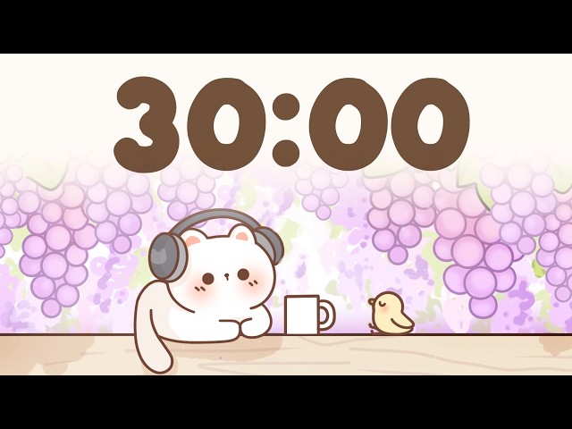 30 Minute Timer 🐱 Chill lofi timer for study