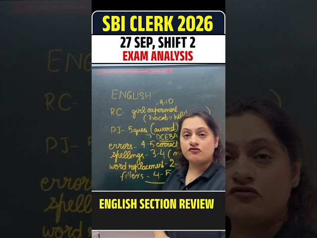 English section review SBI clerk 2026 | 27th sept