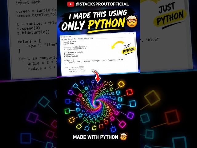 I Made THIS Using ONLY Python 🤯🐍 #programming #python #codingforbeginners #codingshorts #learnpython