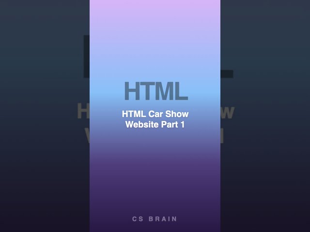 HTML Car Show Website Part 1 #webdev #frontend #coding #techtips