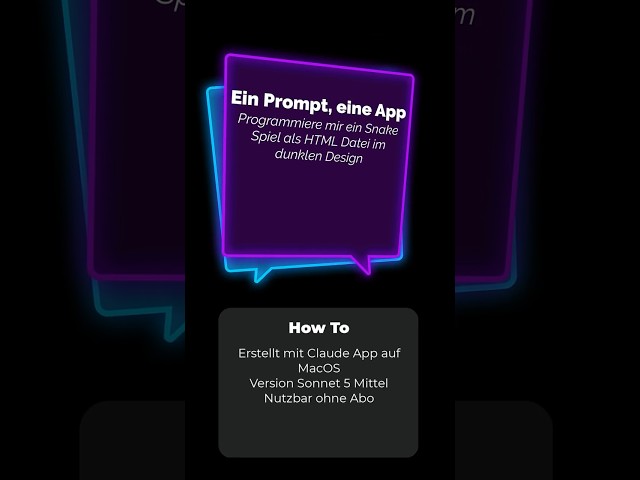 Ein Prompt, eine App: Retro Game Snake mit KI