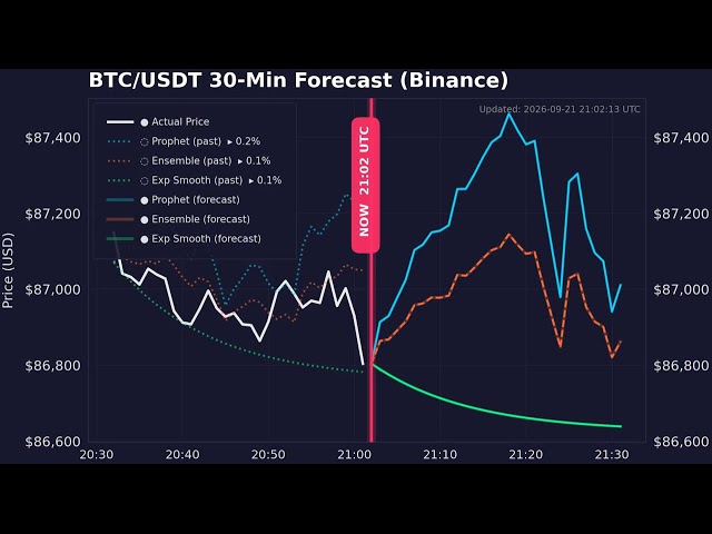 🥇 BTC - USDT Price LIVE | AI 30-Min Forecast 24/7