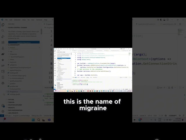 Running Your First Migration Command in ASP.net Core MVC  #shortvideo