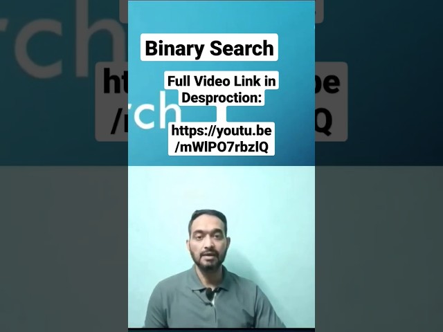 Binary Search Full video Link https://youtu.be/mWlPO7rbzlQ
