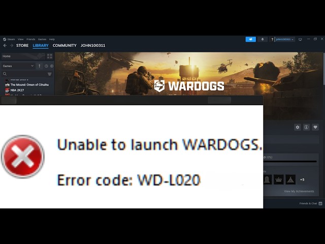 Fix WARDOGS Error Code WD-L020 On PC