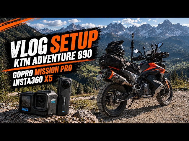 MOTOVLOG SETUP - KTM Adventure 890 - Gopro Mission Pro - Insta 360 X5