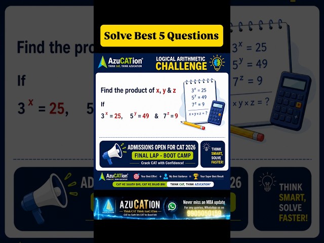 Can you solve 5 best #Maths Questions? #cat2026