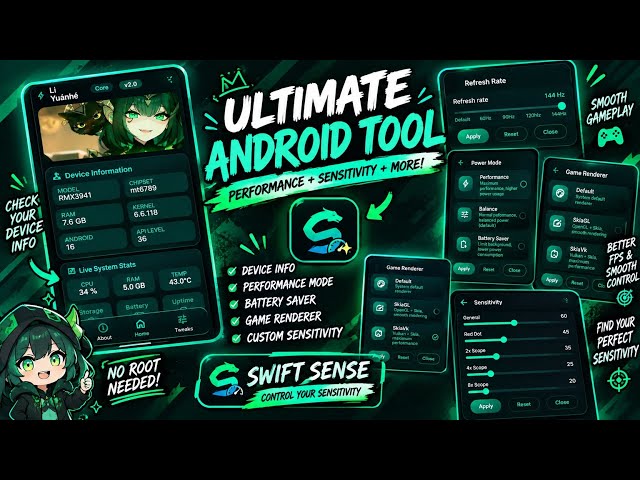 ULTIMATE ANDROID GAMING MODULE! 🚀 144Hz + Performance + Sensitivity | AX Manager - RC Tweaks 