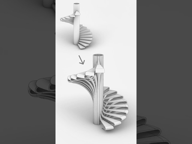 Rhino Tutorial | Organic Spiral Staircase Modeling - #rhino3d #rhinoceros3d