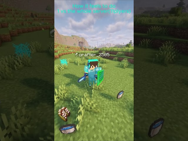 How it feels to do 1vs the whole server(11 players)🔥🔥☠️☠️  #minecraft #crafter_2505 #TheImmortalKing