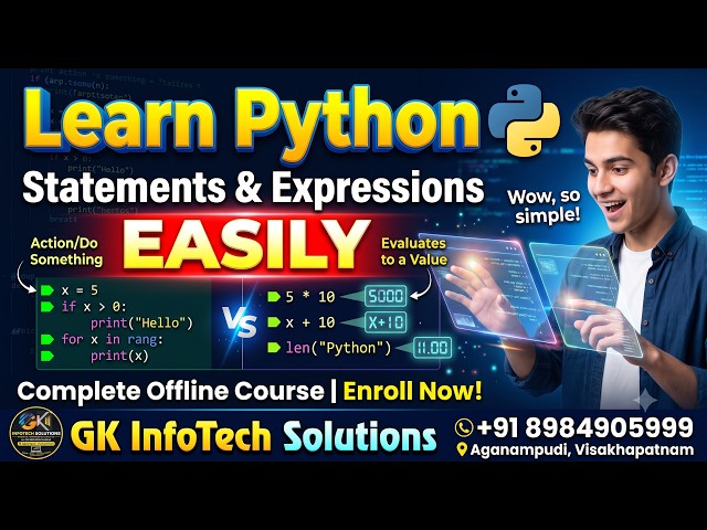 Python Expressions & Statements Explained | Python for Beginners | GK InfoTech Solutions