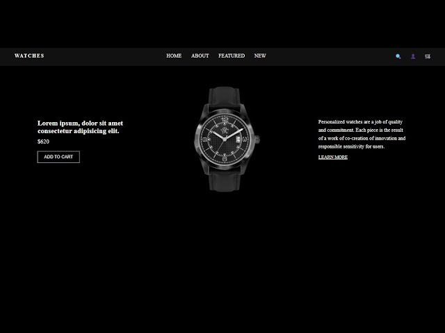 Watch Product Page using HTML & CSS