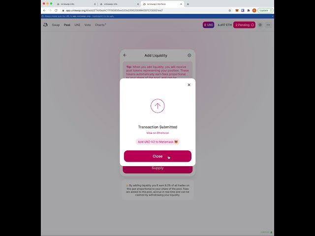 How to create a LP token on Uniswap