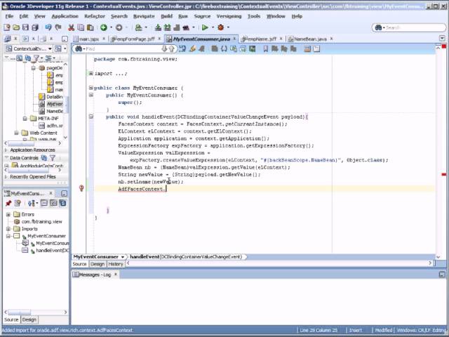 Oracle Training | ADF 11g Training | How to Create Contextual Events and Regions in Oracle ADF