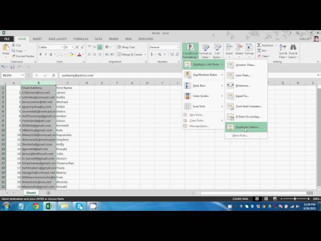 Duplicate romove in Excel