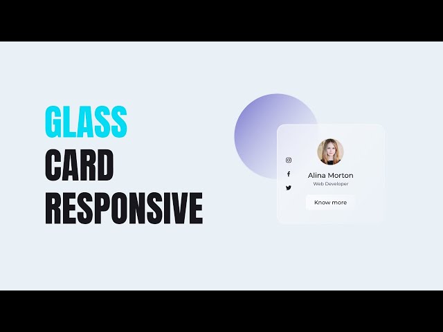 Glassmorphism Ui Card Responsive Usign HTML And CSS