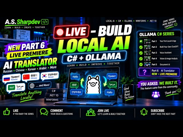 🔴 LIVE — Build Your Own Local AI with C# & Ollama | Full Series + NEW Part 6 PREMIERE