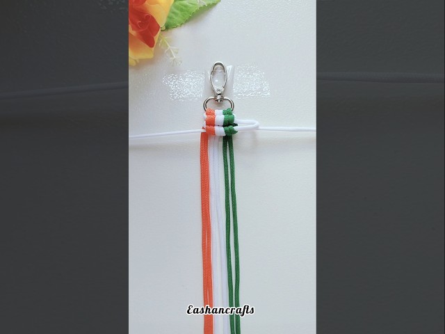 DIY Tricolor Keychain | Independence Day Craft Ideas 🇮🇳 #shorts #diy #craft
