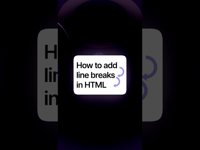 How to Add Line Breaks in HTML - br Tag in HTML #html #css #frontend #web #webdev #js