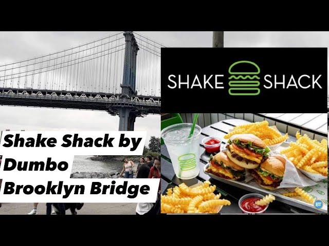 Shake Shack Burger NYC at Dumbo, Brooklyn, New York | Overlooking Brooklyn Bridge, NYC, America 🇺🇸
