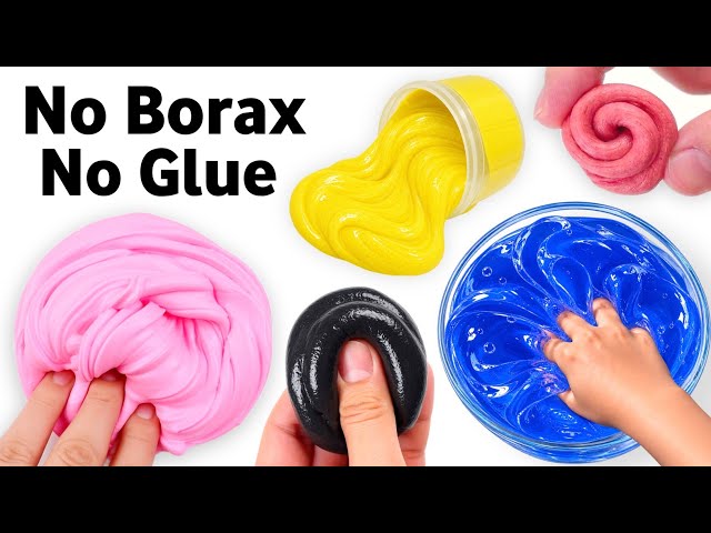 How to make Slime without Glue or Borax | 5 No Glue No Borax Slime Recipes to try at home [ASMR]