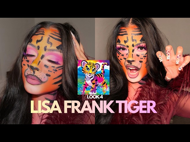 LISA FRANK TIGER MAKEUP 🐯🌈 | 90s Nostalgia Halloween Makeup