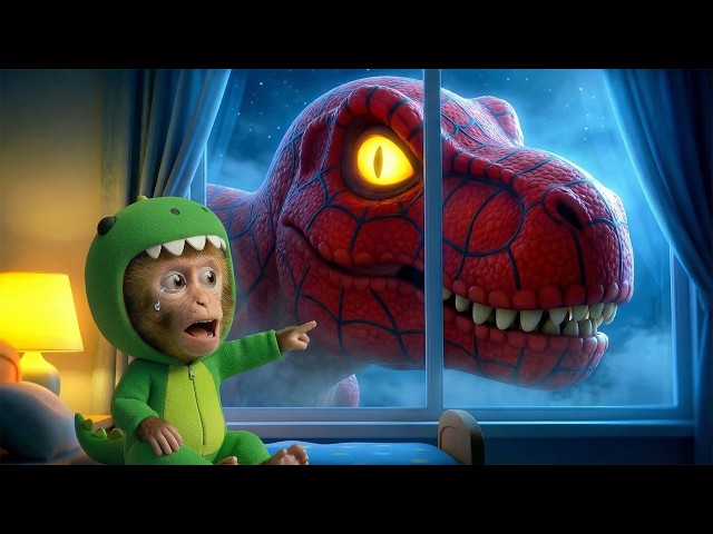Who Is at the Window? A Dinosaur! 🦖 | Dinosaur Stories for Kids | RooRoo Monkey Kids Songs
