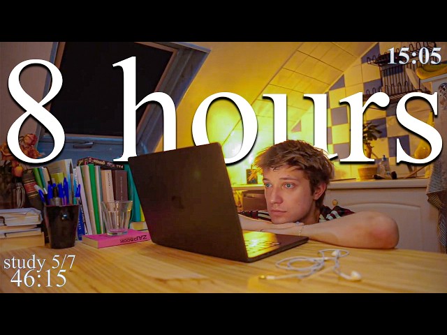 LIVE | 8-HOUR study with me in Paris📚⛈️ rain sounds & pomodoro timer 60 & 10
