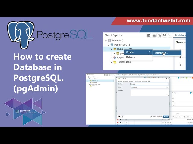 How to Create Database in PostgreSQL | Create Database in PostgreSQL pgAdmin Tutorial