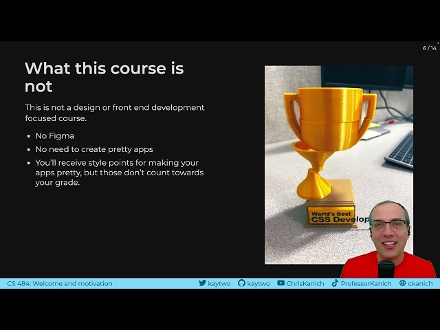 Secure Web App Dev: Welcome to CS 484 Fall 23!