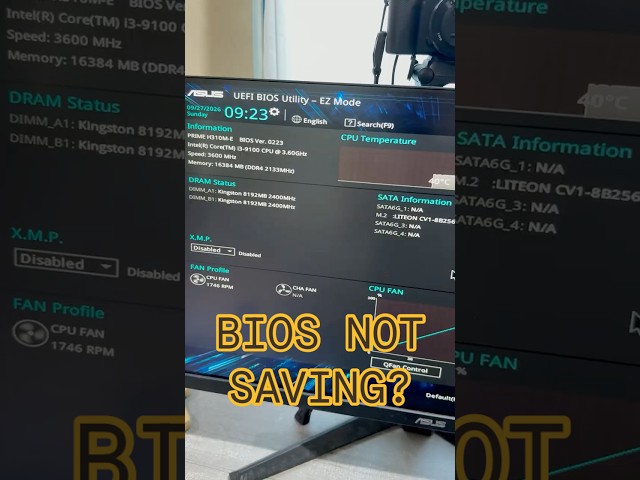 BIOS Configurations Not Saving? Here's The Fix! #pc #pcguide #tech