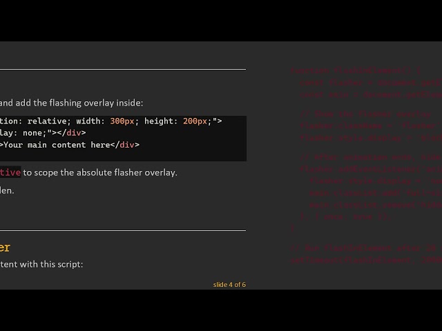 How to Create a Flash In Animation with JavaScript and CSS