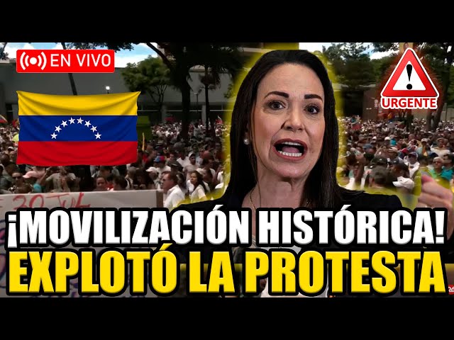 🔴LLEGA CORINA MACHADO EN VIVO A LA PROTESTA EN VENEZUELA CONTRA EL FRAUDE DE MADURO | BREAK POINT