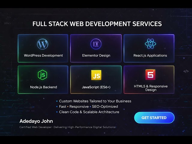 Professional Web Developer Portfolio | Node.js & JavaScript Projects Showcase