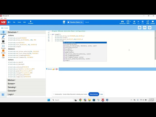 Functions intro in VEXcode V5 Python