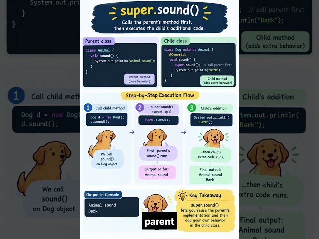 Java Tutorial Day 34 ☕ super Keyword in Java Explained! #shorts