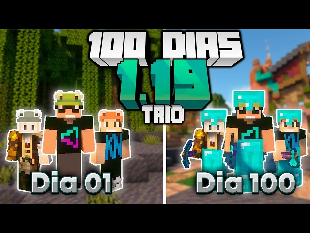 SOBREVIVI 100 DIAS MINECRAFT 1.19 EM TRIO - O FILME @RubioKn @helliiot