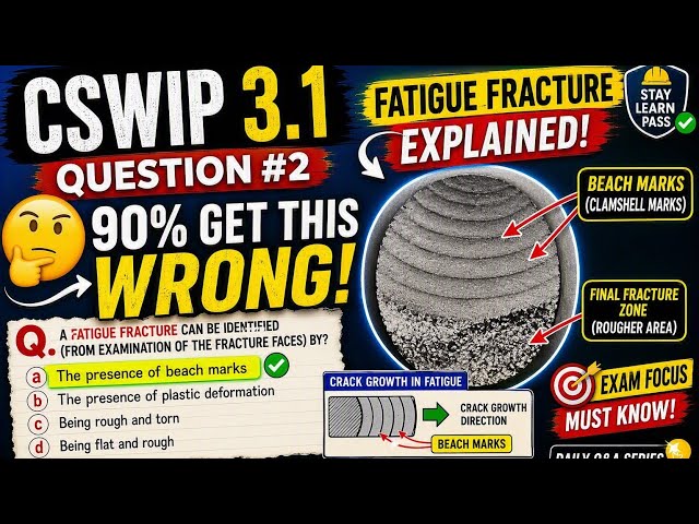 Q2.🚀 "90% Get This CSWIP 3.1 Question Wrong! | Fatigue Fracture & Beach Marks Explained ✅"