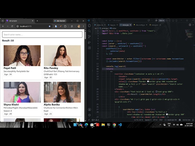Building an Actor Search Website with React.js | Actor Data & JSON Project 🎬