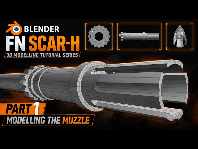 FN SCAR-H 3D Modeling in Blender | Part 1 – Barrel Modeling | Hard Surface Tutorial