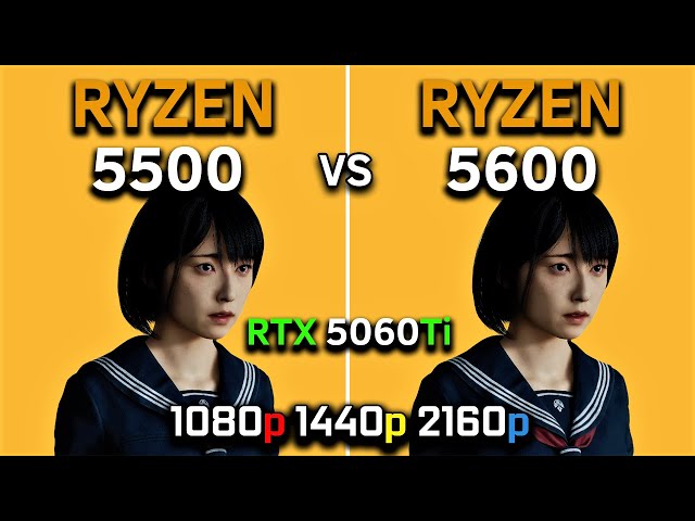 RTX 5060 Ti 16GB | Ryzen 5 5500 vs Ryzen 5 5600 | 1080p, 1440p, 4K | DLSS 4 | Best Budget CPU 2025?
