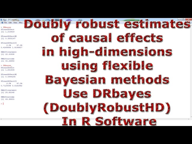 Doubly robust estimates causal effects high dimensions flexible Bayesian methods DRbayes R Software
