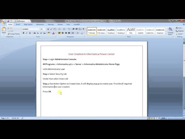 Informatica Administration Training Tutorial 6 - User Creation in Administrator Console
