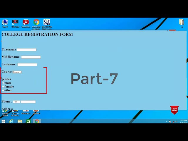how to create radio button &option in html form //  registration form design in html //html tutorial